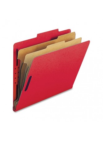 Nature Saver Classification Folder, NATSP17206, Letter size, 2" fastener capacity, 2 dividers, Red Bright, Box of 10